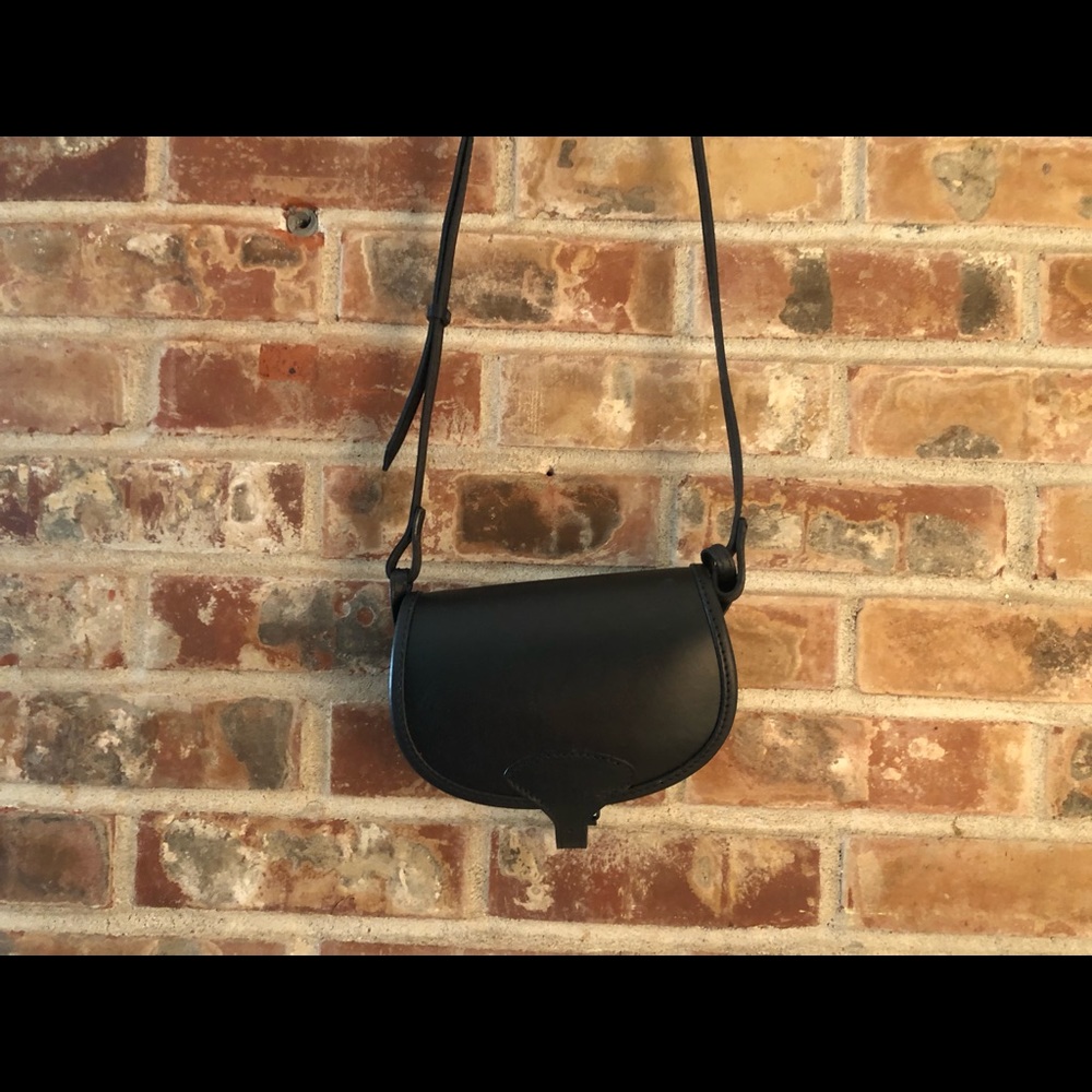 Small black leather purse